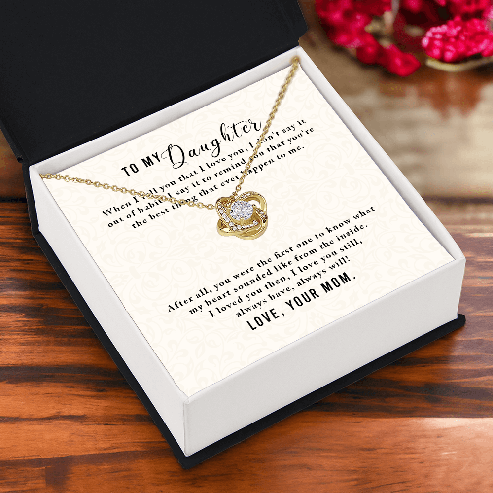 To My Daughter- Love Knot Necklace